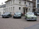 1967 Jaguar Mark 2, modern Jaguar S-Type and 1967 Daimler at a wedding in May 2010