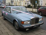 Metallic Pale Blue Rolls Royce Spirit at a wedding in November 2011