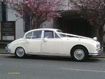 1965 Old English White Jaguar Mark 2 at a wedding on 14 April 2012